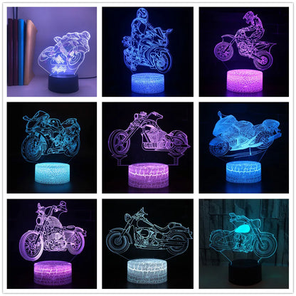 Lampe de chevet 3D Tactile Moto