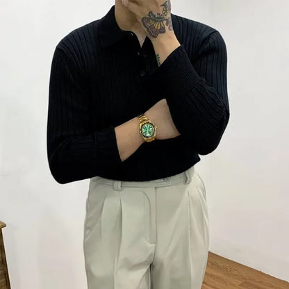 Ribbed polo shirt