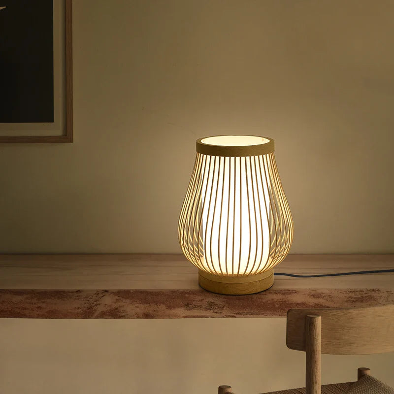 Lampe de Chevet Japonaise Zen en Bambou
