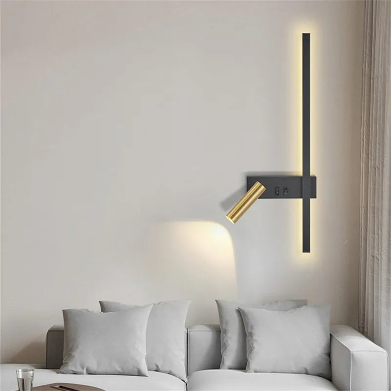 Lampe de Chevet Murale Luxueuse Élégante Noir et Or