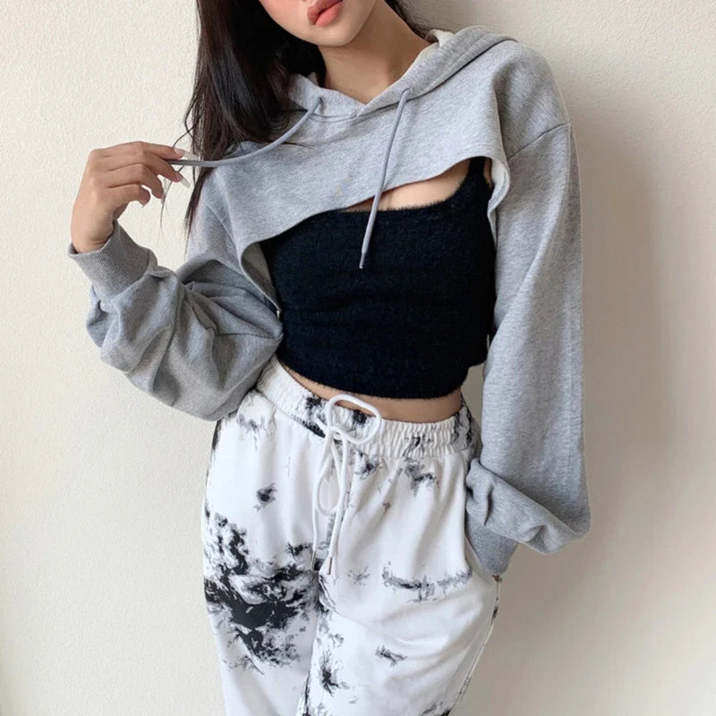 Crop hoodie top