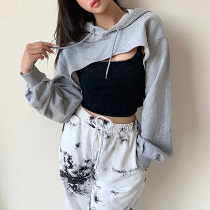 Crop hoodie top