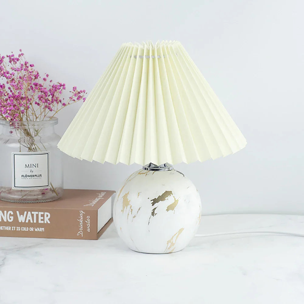 Lampe de Chevet Vintage Plissé en Céramique