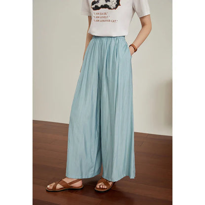 Pantalon plissé bleu