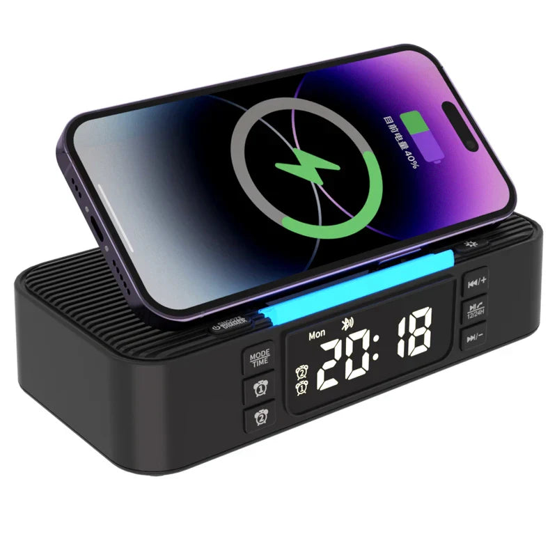 Réveil enceinte chargeur induction