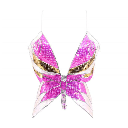 Crop top femme papillon