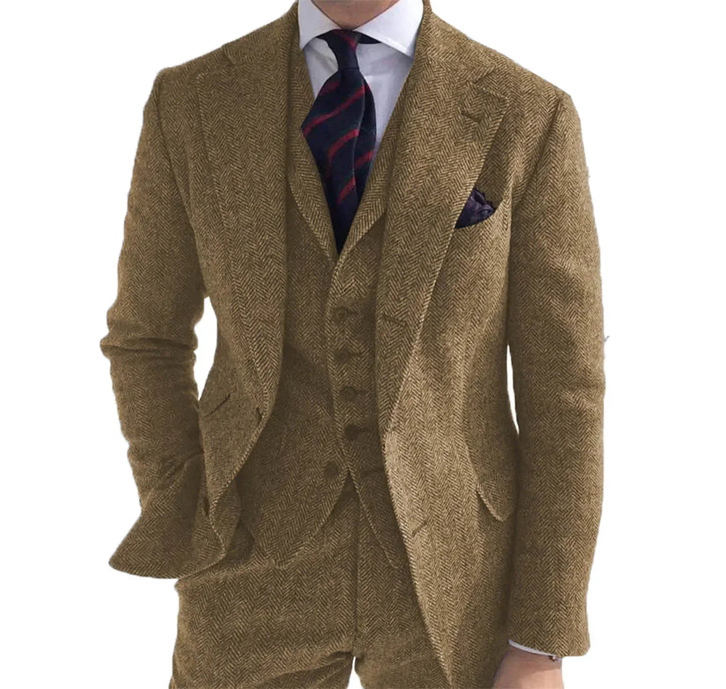 Costume tweed marron