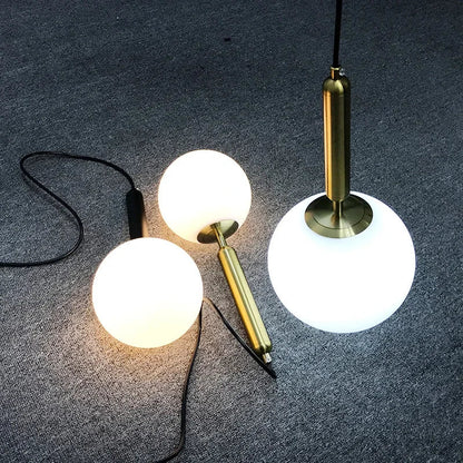 Lampe de Chevet Suspendue en Verre Moderne Doré