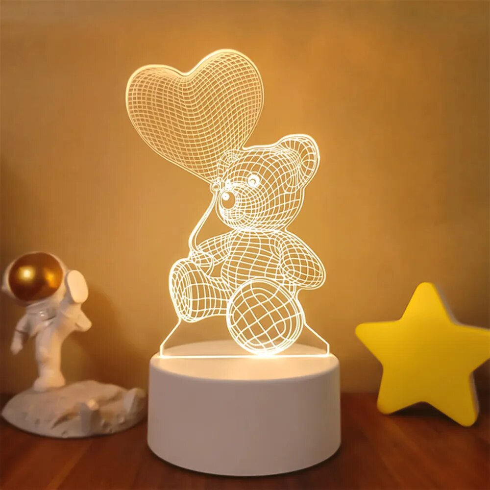 Lampe de chevet 3D pour Amoureux