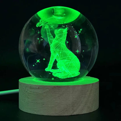 Lampe de chevet 3D Chat gravé au laser
