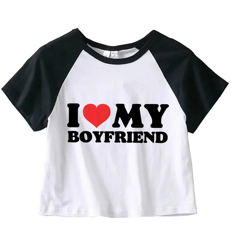 I love my boyfriend crop top femme
