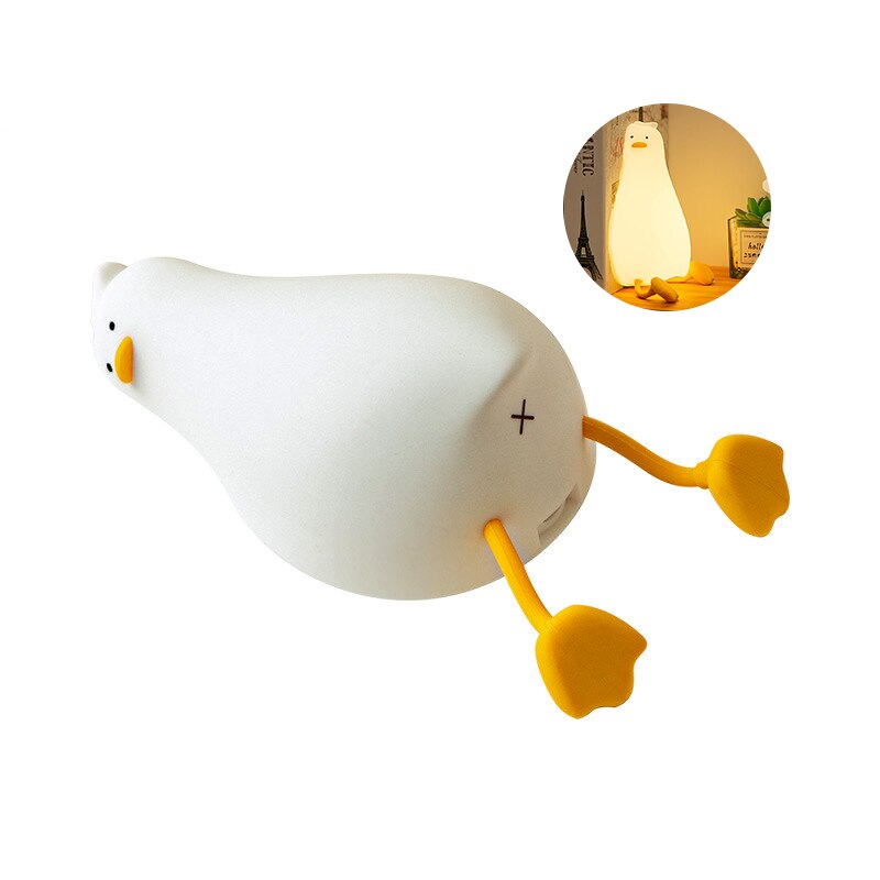 Lampe de Chevet Enfant Canard Dodo en Silicone Doux