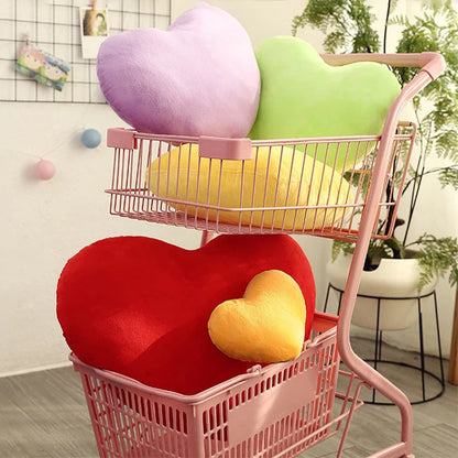 Coussin coeur fourrure