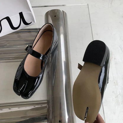 Black tabi mary jane loafers