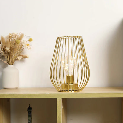 Lampe de Chevet Vintage Sans Fil en Forme de Cage