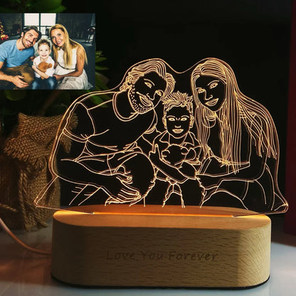 Lampe de Chevet 3D Personnalisée avec Photo
