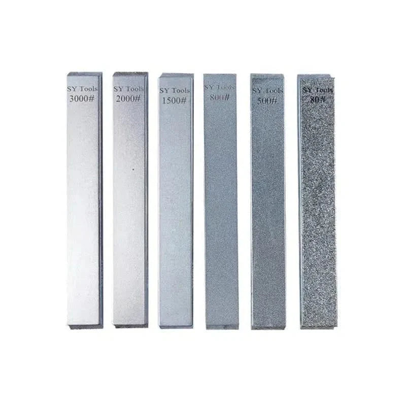 Set de Pierres à Aiguiser en Diamant - Grains 80#, 200#, 500#, 800#, 1500#, 3000#