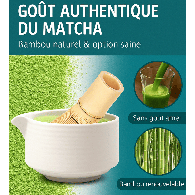 Set Matcha Japonais 4 Pièces – Bol, Fouet & Support