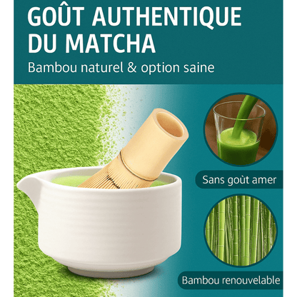 Set Matcha Japonais 4 Pièces – Bol, Fouet & Support