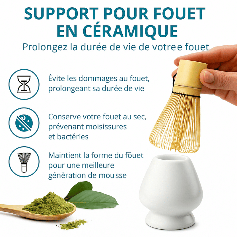 Set Matcha Japonais 4 Pièces – Bol, Fouet & Support