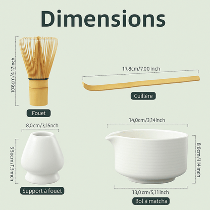 Set Matcha Japonais 4 Pièces – Bol, Fouet & Support