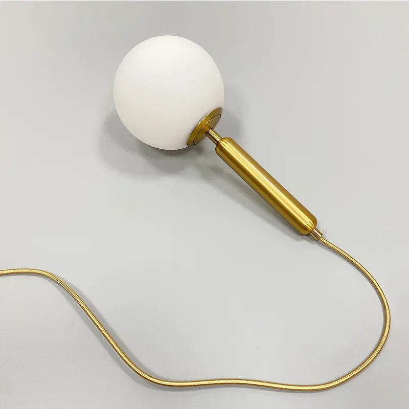 Lampe de Chevet Suspendue en Verre Moderne Doré