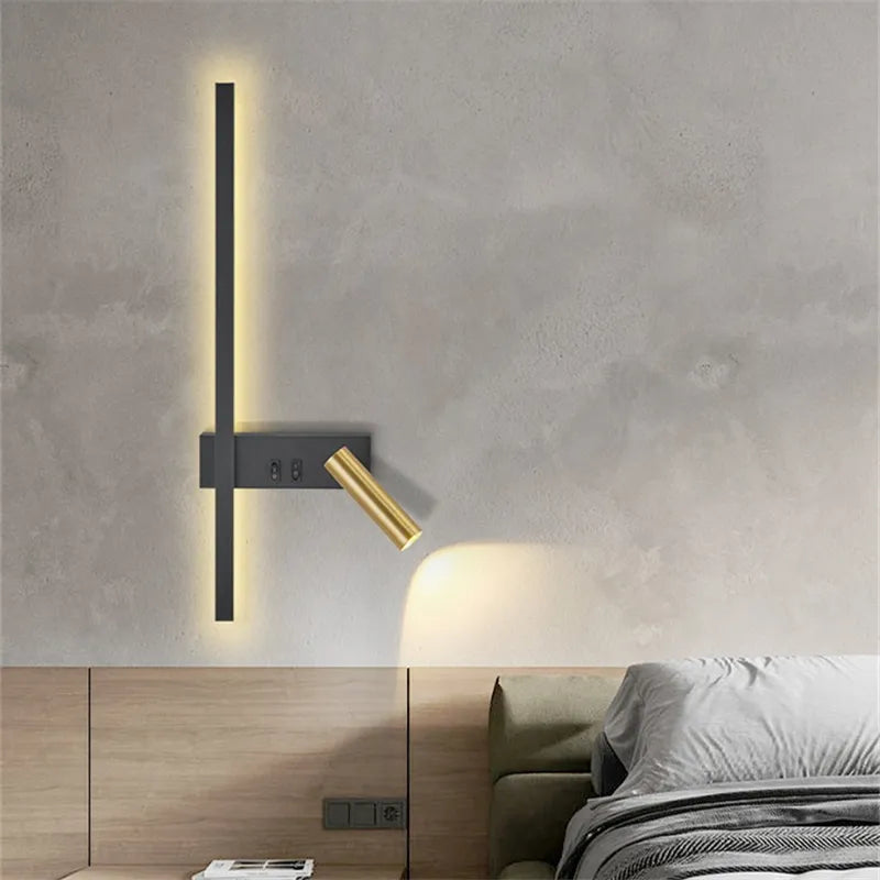 Lampe de Chevet Murale Luxueuse Élégante Noir et Or