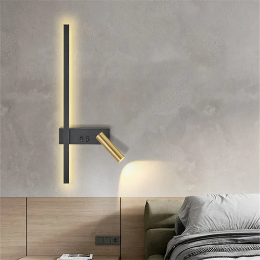 Lampe de Chevet Murale Luxueuse Élégante Noir et Or