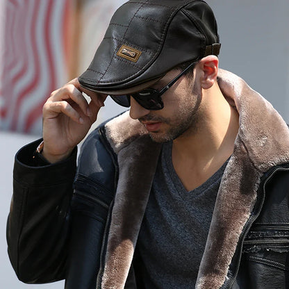 Béret Homme en Cuir - Élegant