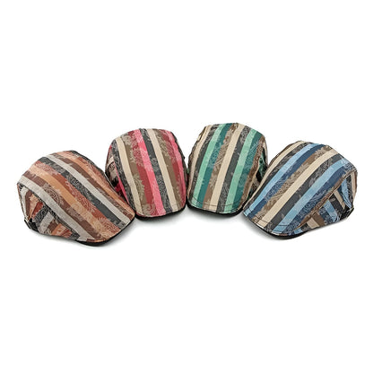 Béret Homme en Coton Rayée Multicolore - Stripe