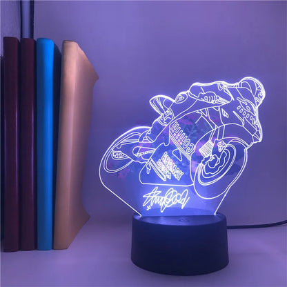 Lampe de chevet 3D Tactile Moto - lampechevetdesign.com