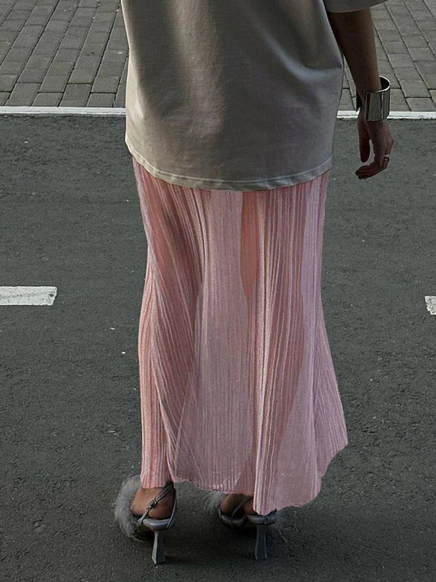 Jupe plissée transparente
