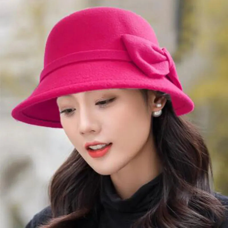 Chapeau Melon Cloche Femme Noeud Suede - La Maison du Chapeau