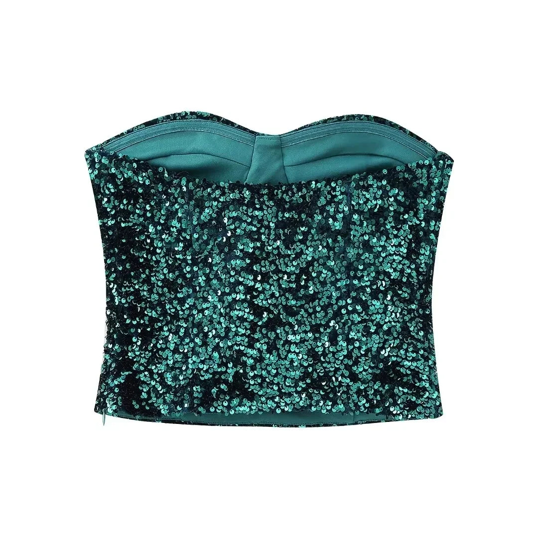 Crop top bleu turquoise