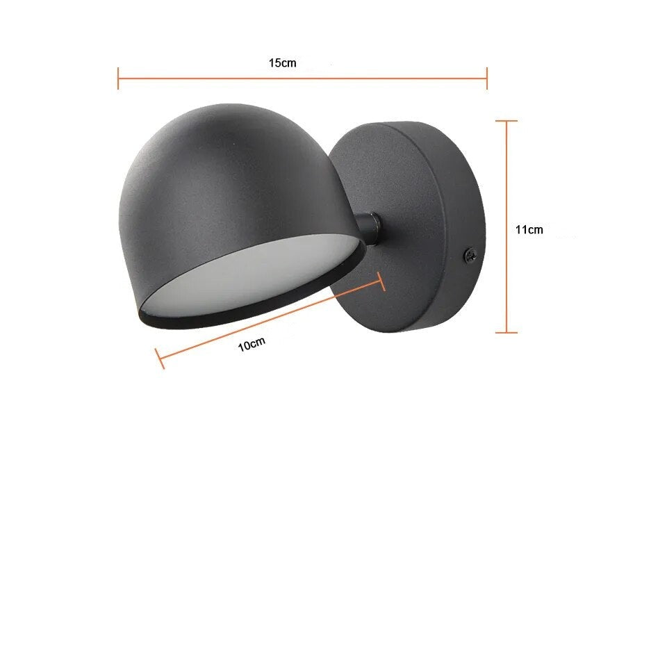 Lampe de chevet Murale Semi-Sphère Noir et Blanc