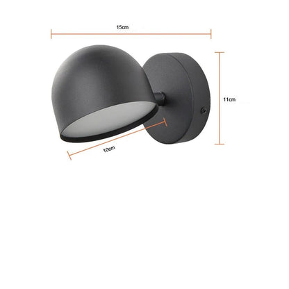 Lampe de chevet Murale Semi-Sphère Noir et Blanc