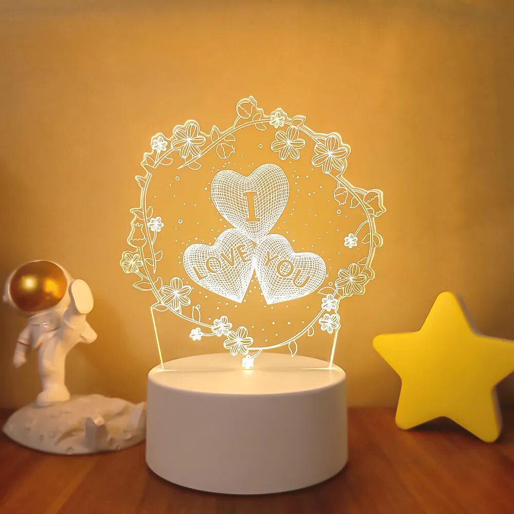 Lampe de chevet 3D Love - lampechevetdesign.com