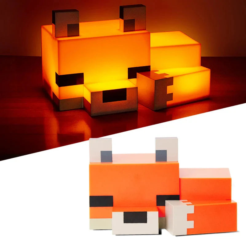 Lampe de chevet Renard Cubique pour Chambre Gamer