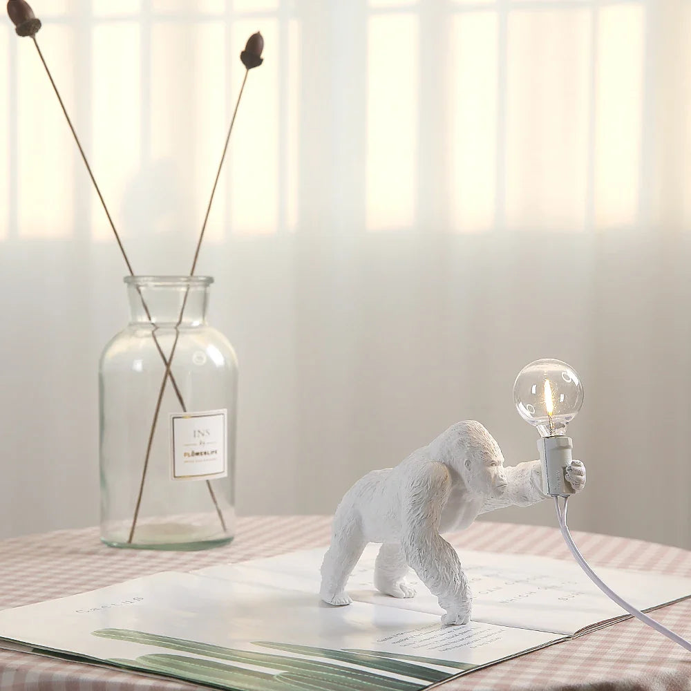 Lampe de Chevet Gorille en Résine