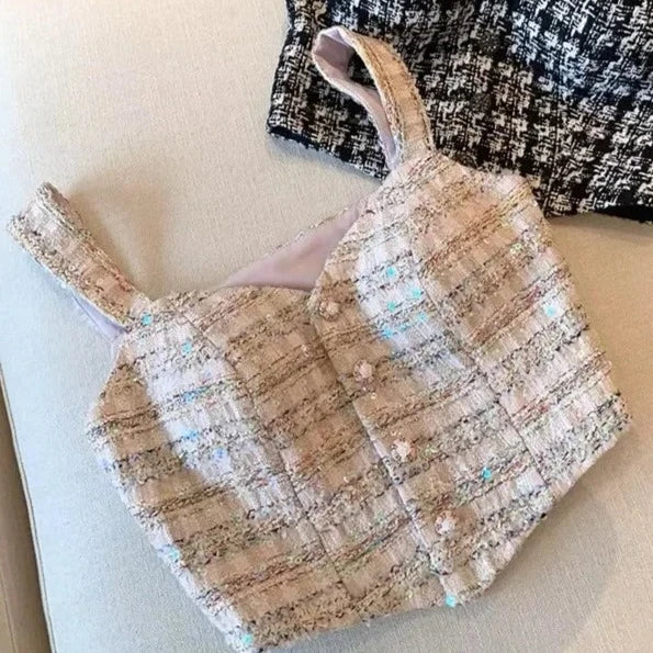 Tweed cropped top