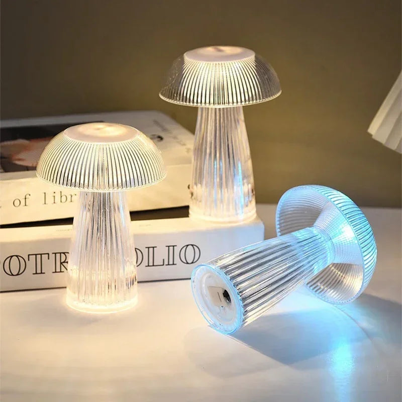 Lampe De Chevet Veilleuse Champignon Transparente