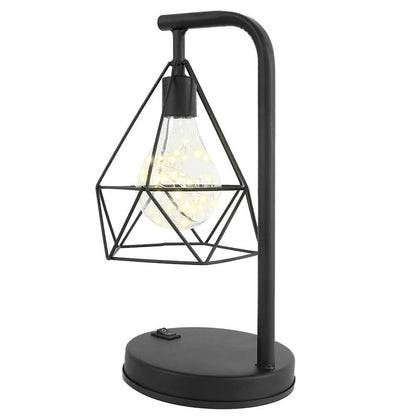 Lampe de Chevet Noire Industrielle Géométrique