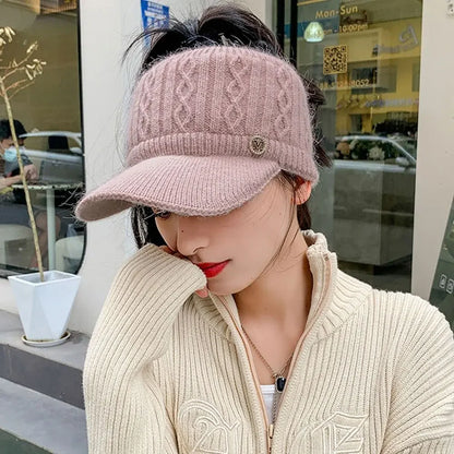Bonnet Casquette Femme en Maille Tricotée Douce - Celeste