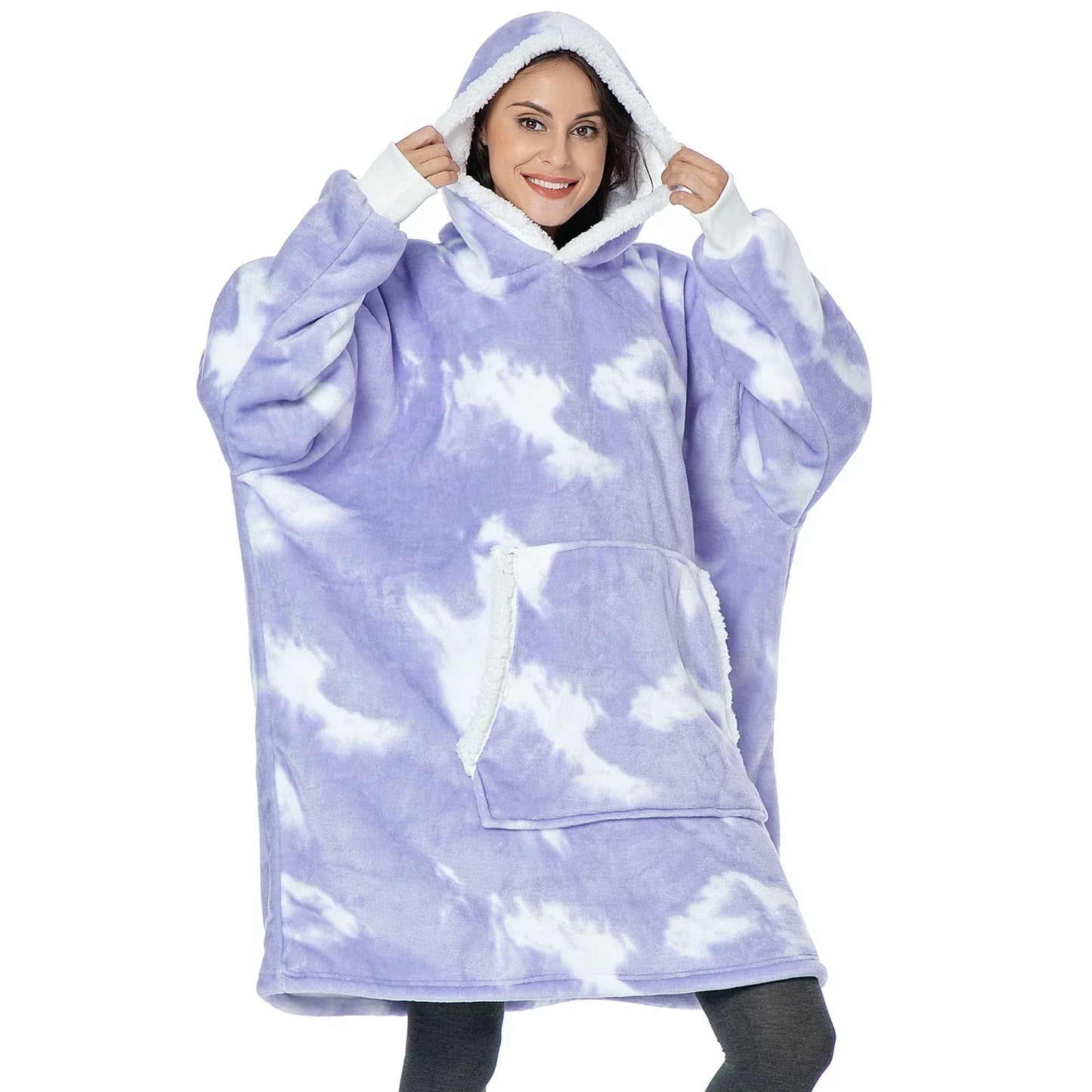 Sweat Plaid Femme Violet À Motif Blanc