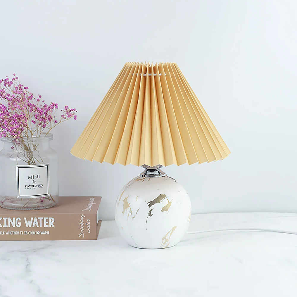 Lampe de Chevet Vintage Plissé en Céramique