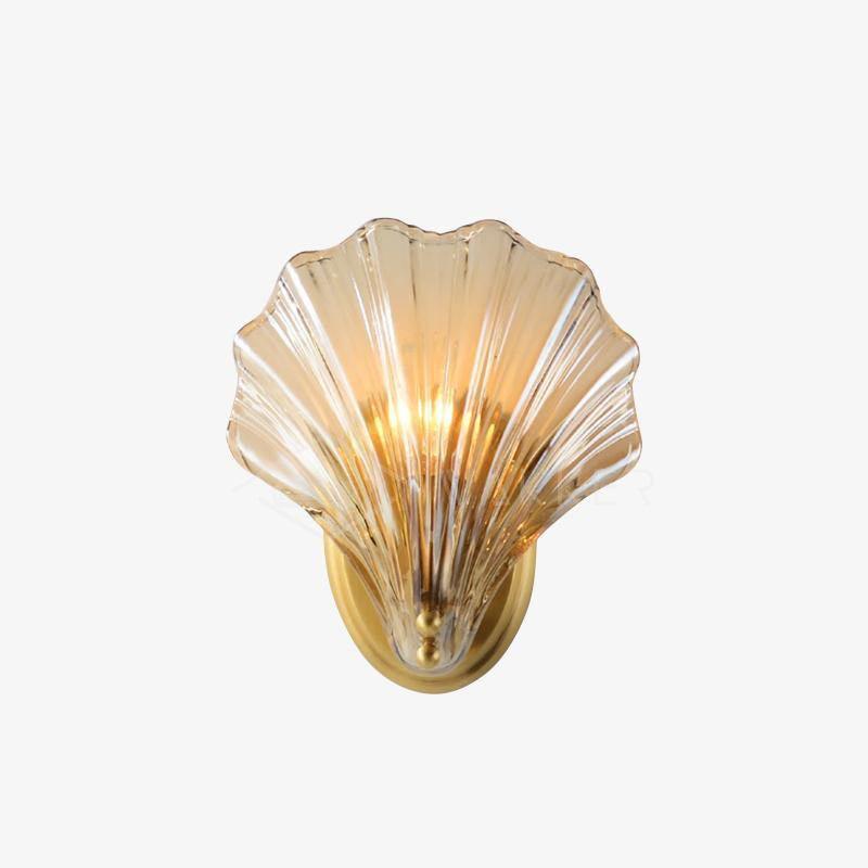 Applique Murale Design Coquillage en Laiton et Verre – Lampe LED Moderne