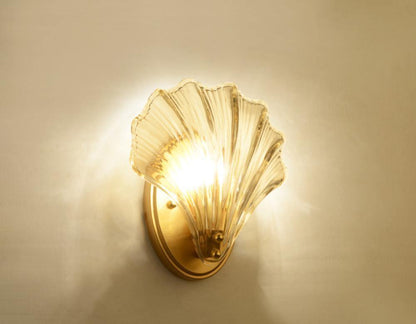 Applique Murale Design Coquillage en Laiton et Verre – Lampe LED Moderne