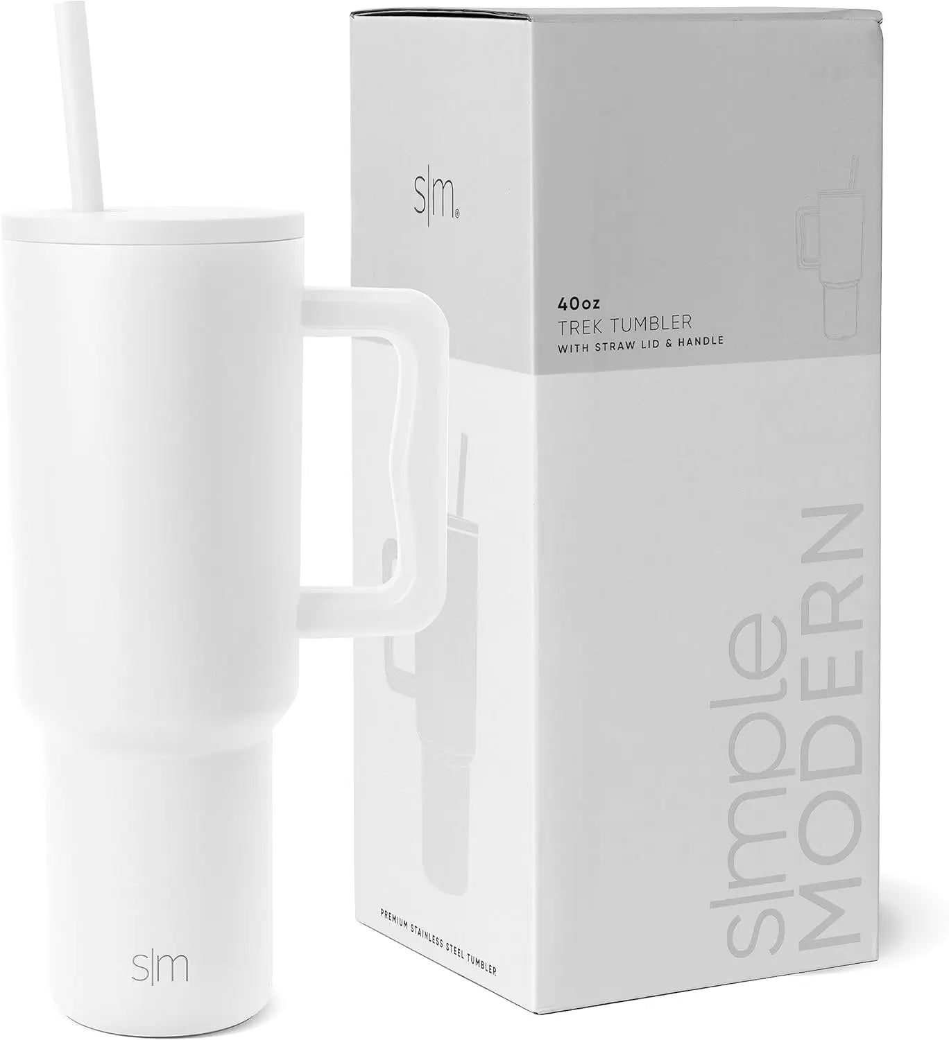 Simple Modern Tumbler Isotherme avec Poignée et Paille 40 oz