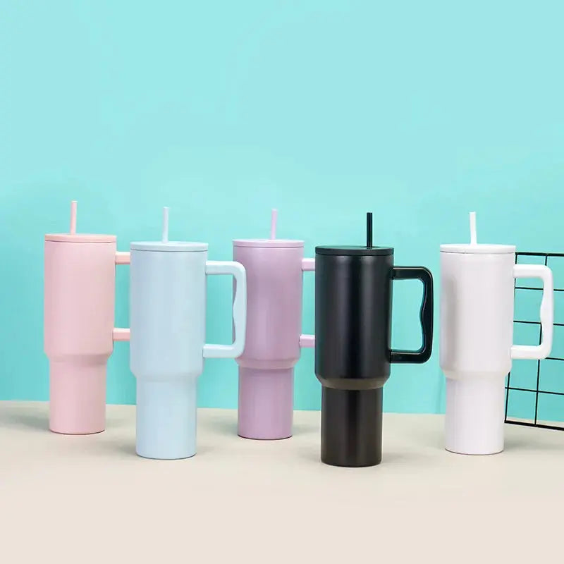 Simple Modern Tumbler Isotherme avec Poignée et Paille 40 oz