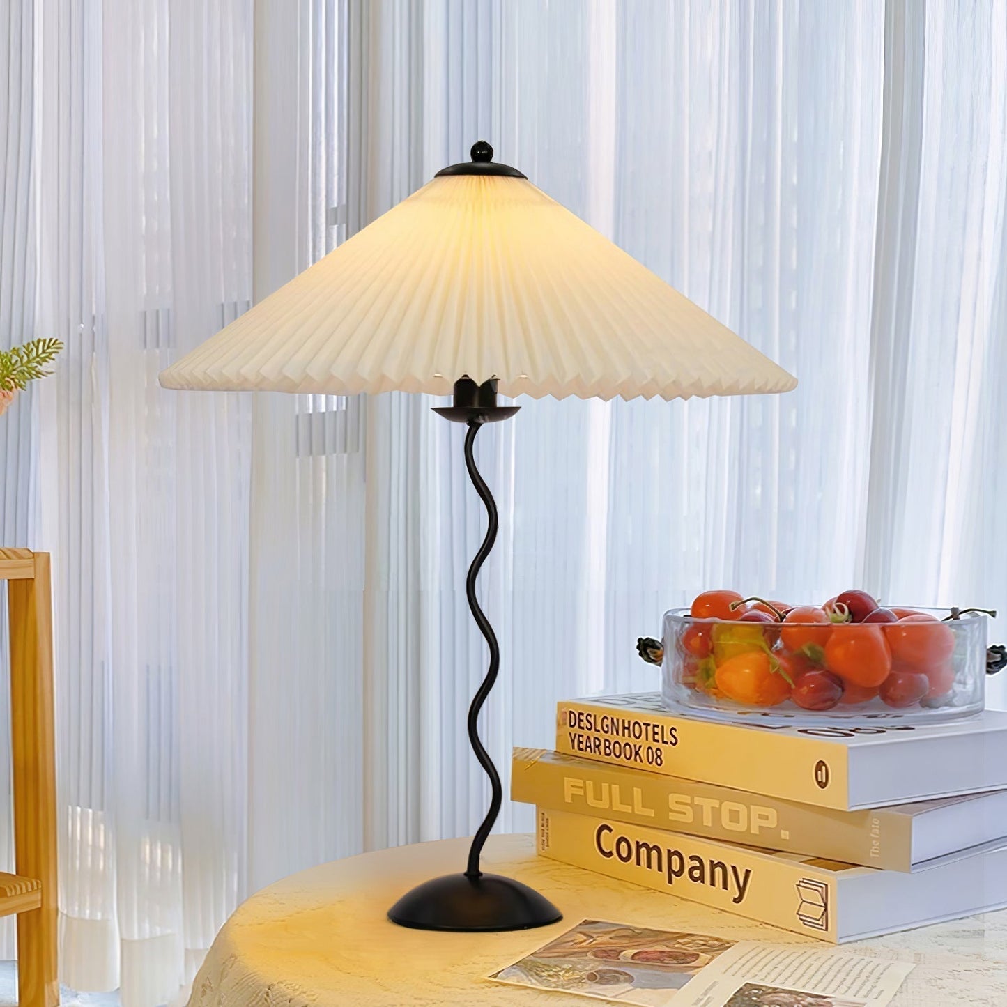 Lampe de Table Squiggle – Lampe Moderne au Design Ondulé pour Salon, Chambre et Bureau